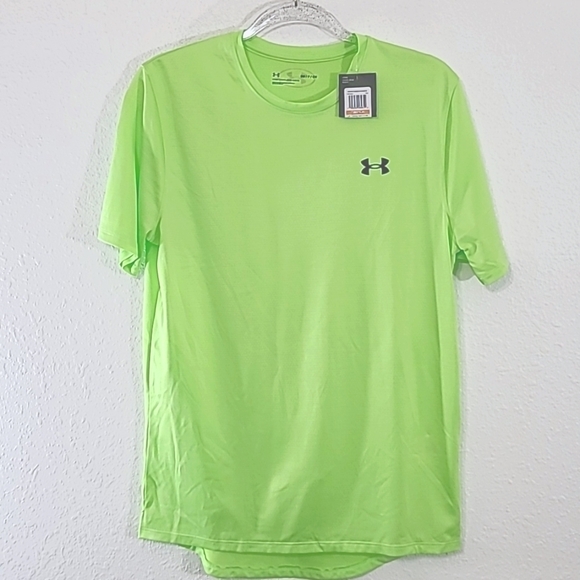 *NWT* UNDER ARMOUR Bright Green Loose Fit Short Sleeve Shirt, size Small - Picture 1 of 6